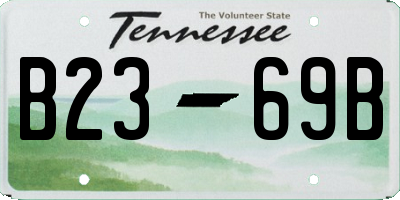 TN license plate B2369B