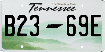 TN license plate B2369E