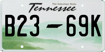 TN license plate B2369K
