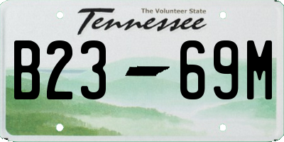 TN license plate B2369M