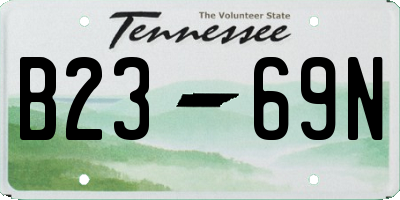 TN license plate B2369N