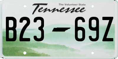 TN license plate B2369Z