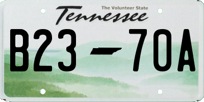 TN license plate B2370A