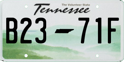 TN license plate B2371F