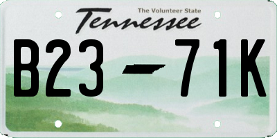 TN license plate B2371K