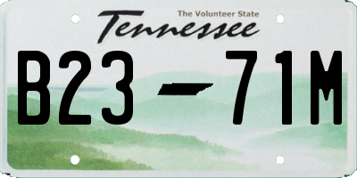 TN license plate B2371M