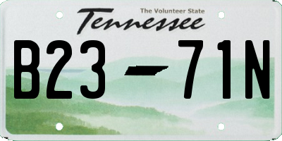 TN license plate B2371N