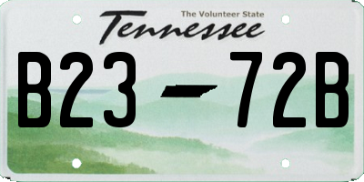 TN license plate B2372B
