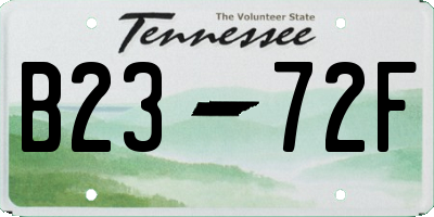 TN license plate B2372F
