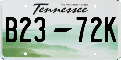 TN license plate B2372K