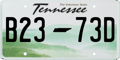 TN license plate B2373D