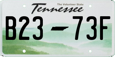 TN license plate B2373F