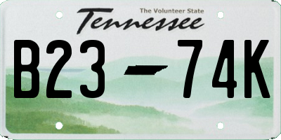 TN license plate B2374K