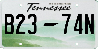 TN license plate B2374N