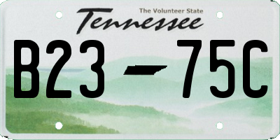 TN license plate B2375C