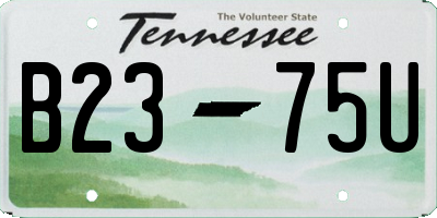 TN license plate B2375U