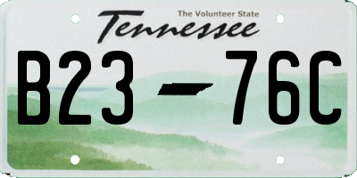 TN license plate B2376C