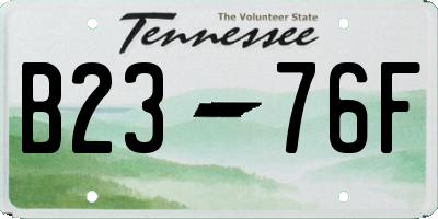TN license plate B2376F