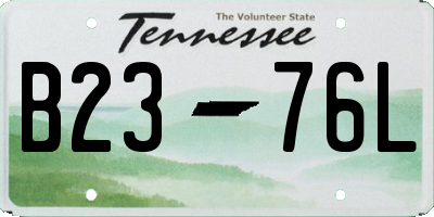 TN license plate B2376L