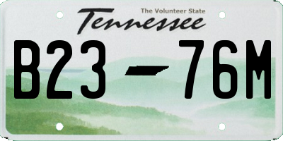 TN license plate B2376M