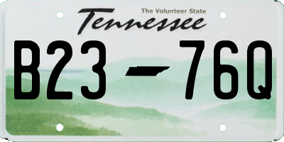 TN license plate B2376Q