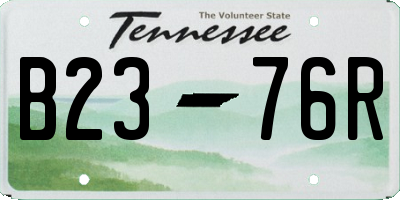 TN license plate B2376R