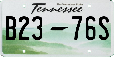 TN license plate B2376S