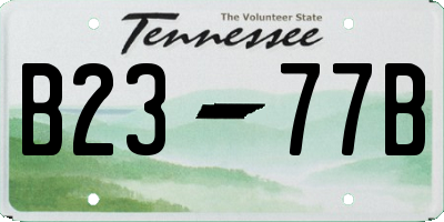 TN license plate B2377B