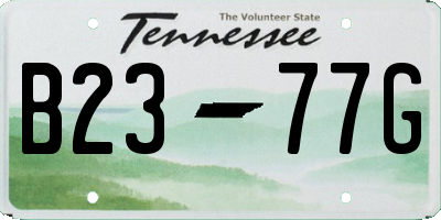 TN license plate B2377G