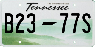TN license plate B2377S