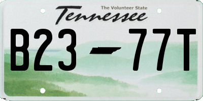 TN license plate B2377T