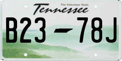 TN license plate B2378J