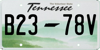 TN license plate B2378V