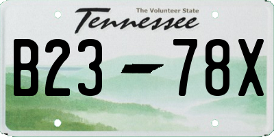 TN license plate B2378X