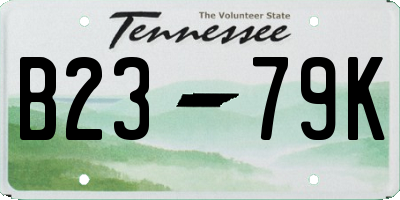 TN license plate B2379K