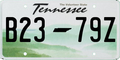 TN license plate B2379Z