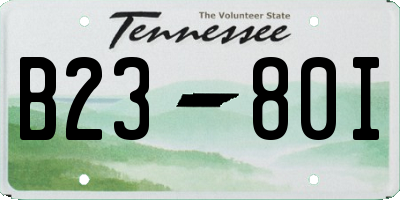 TN license plate B2380I