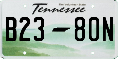 TN license plate B2380N