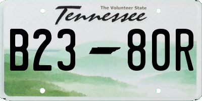 TN license plate B2380R