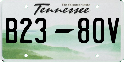 TN license plate B2380V