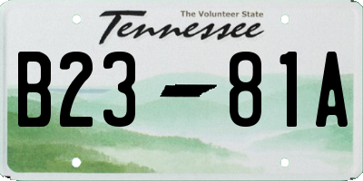 TN license plate B2381A