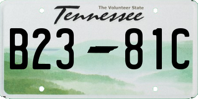 TN license plate B2381C