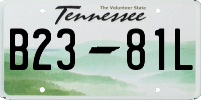 TN license plate B2381L