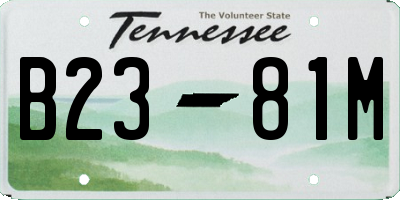 TN license plate B2381M