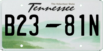 TN license plate B2381N