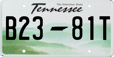 TN license plate B2381T