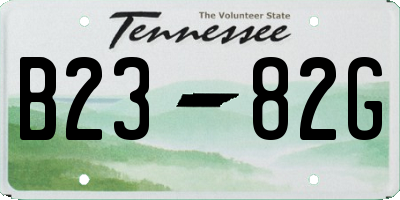 TN license plate B2382G