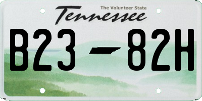 TN license plate B2382H
