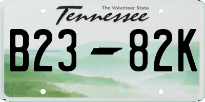 TN license plate B2382K