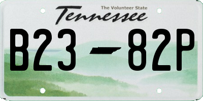 TN license plate B2382P
